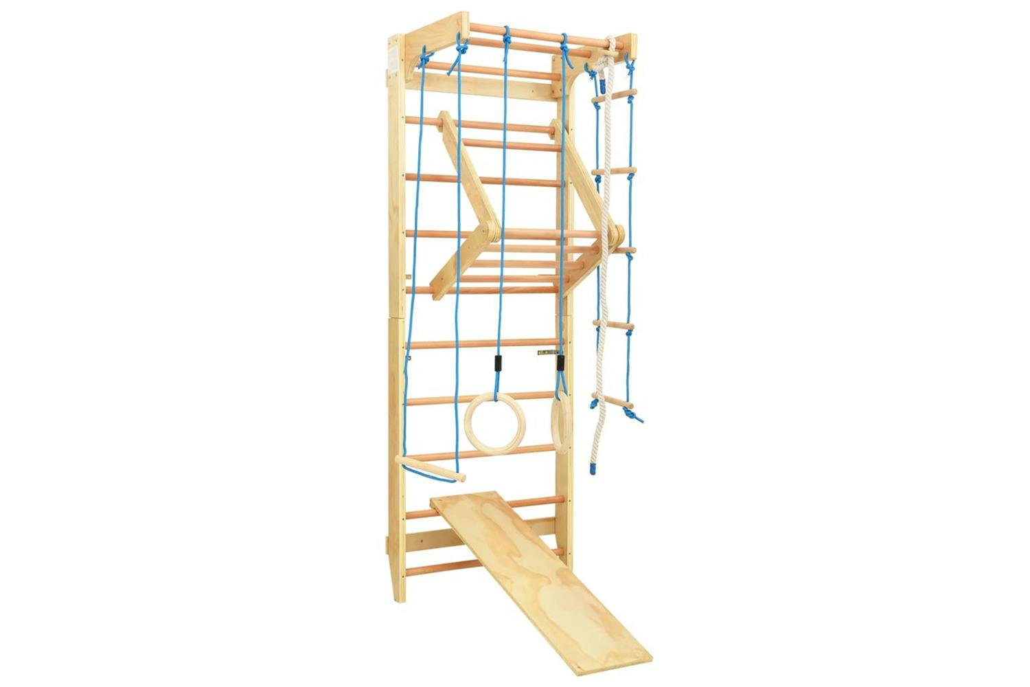 Vidaxl 92335 Indoor Climbing Playset With Ladders Rings Slide Wood