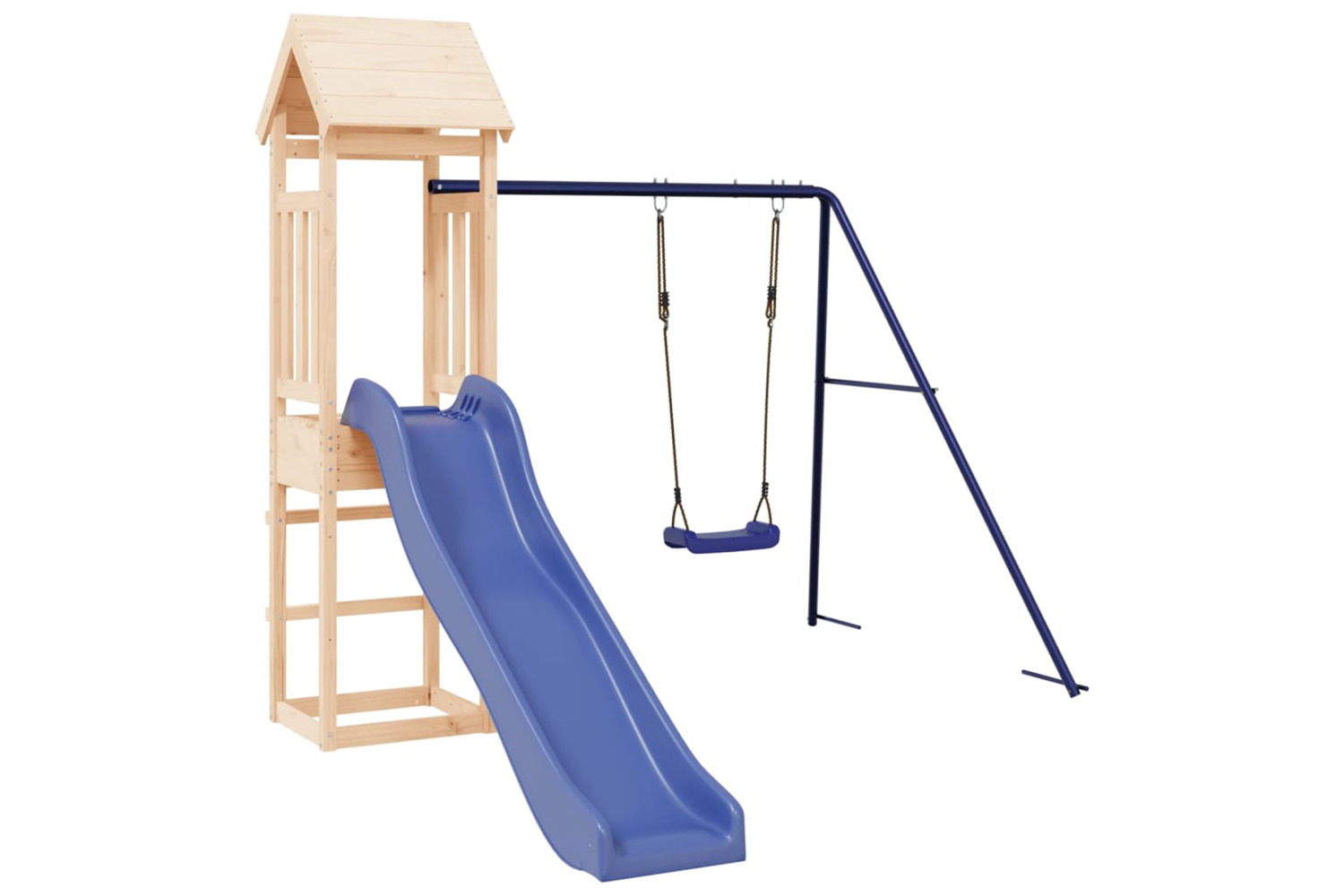 vidaXL 3155819 Playhouse With Slide Swing Solid Wood Pine