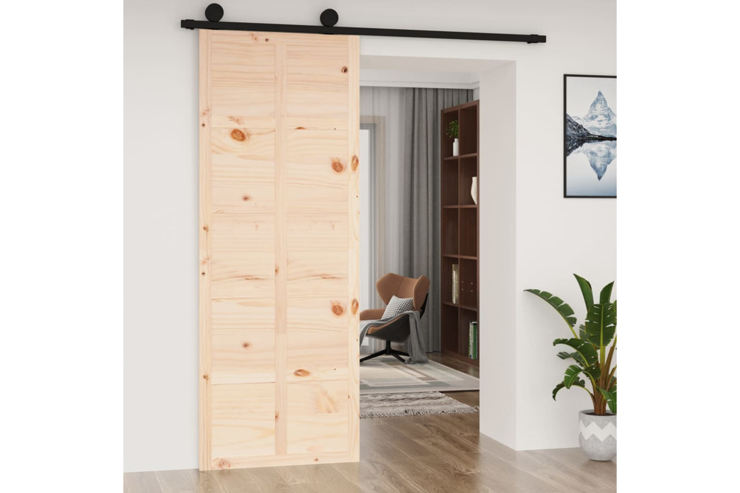 Vidaxl Barn Door 80x1.8x214 Cm Solid Wood Pine