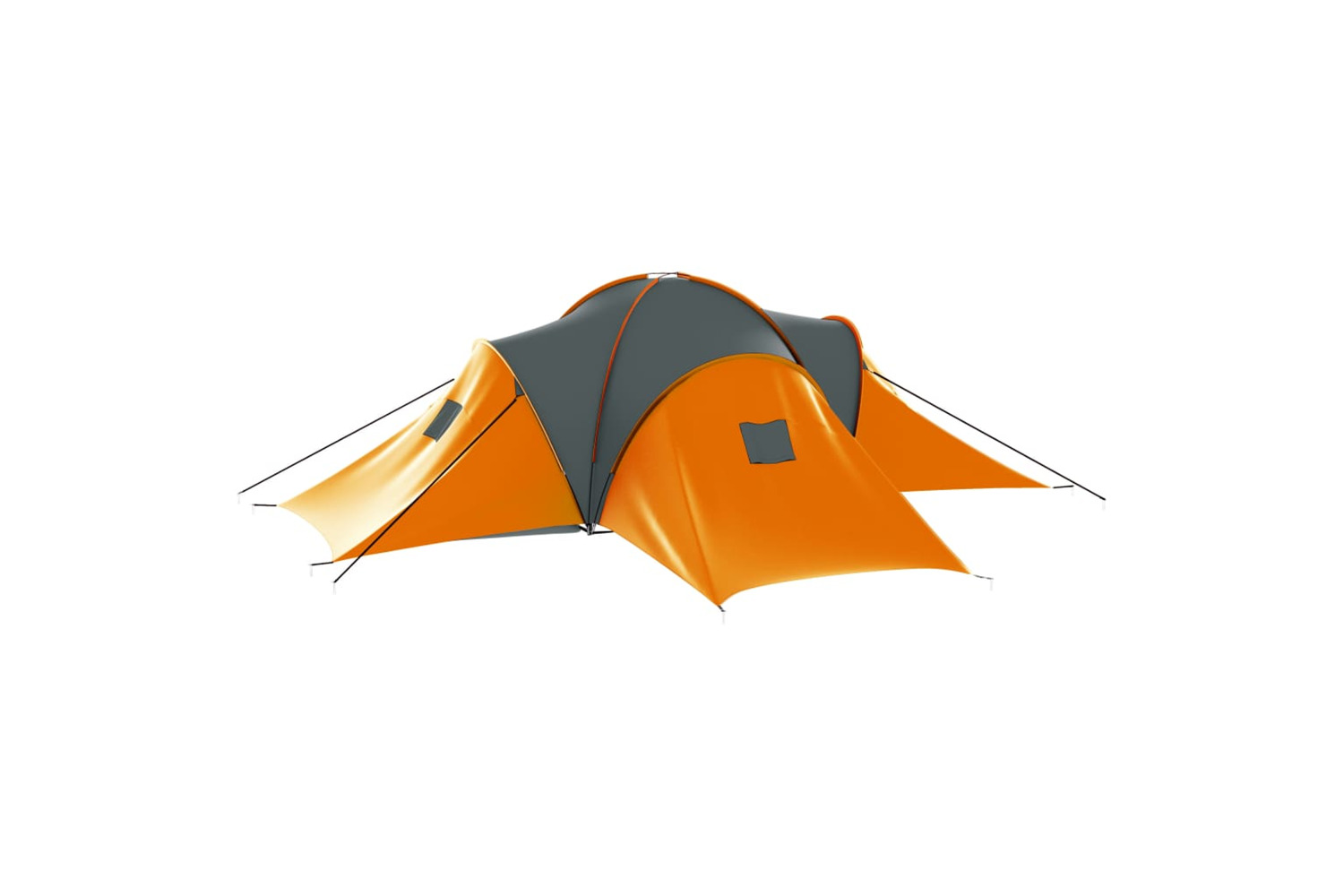 vidaXL 93181 Camping Tent 9 Persons Fabric Grey And Orange