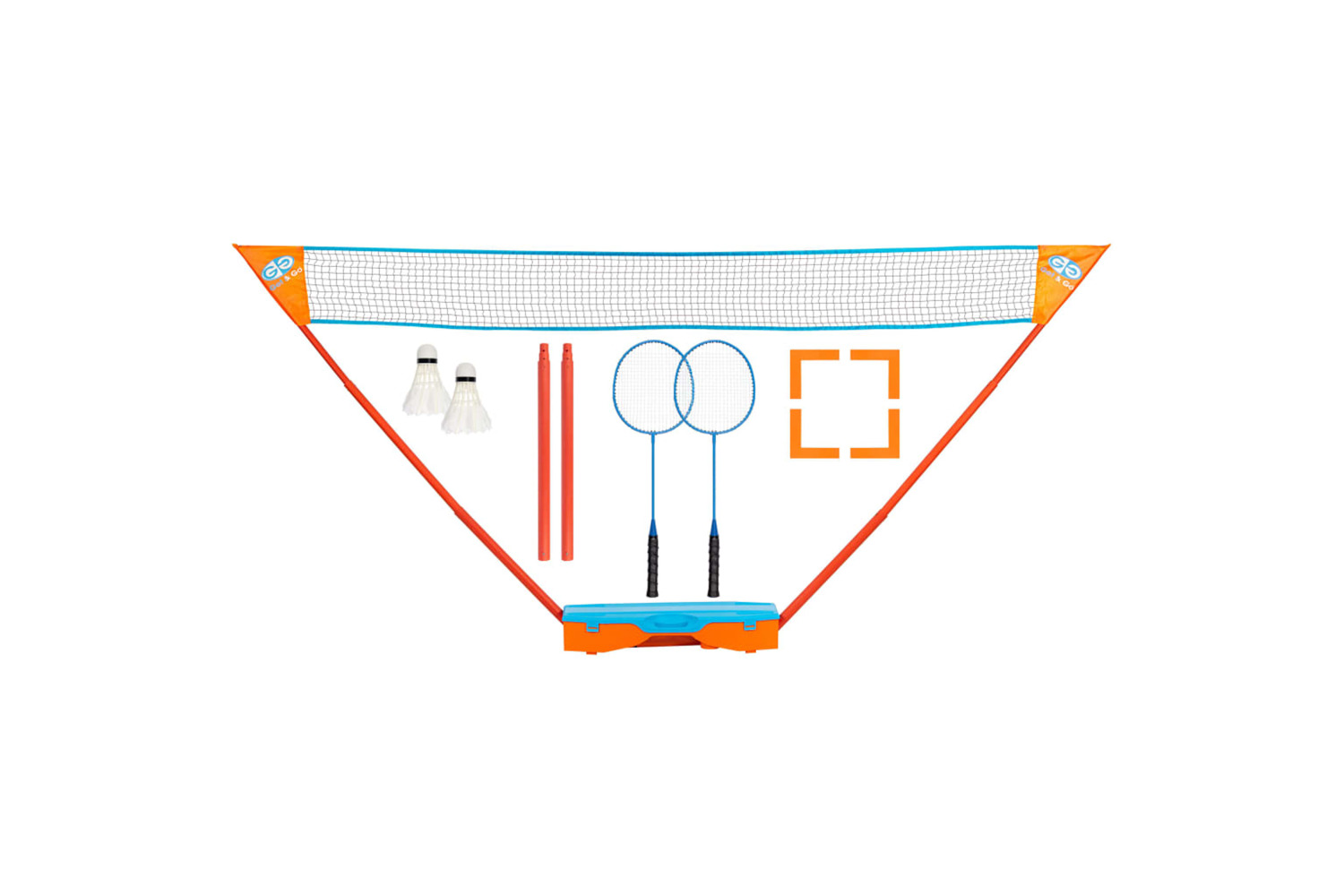 Get & Go 429657 Instant Badminton Game Set Blue And Orange