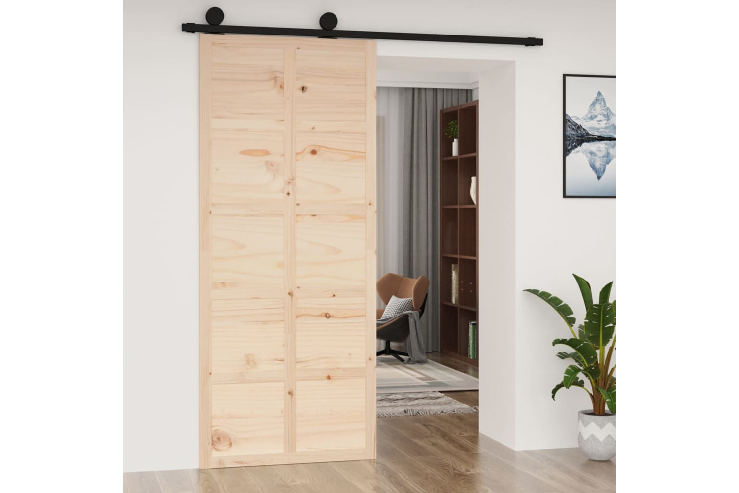 Vidaxl Barn Door 90x1.8x214 Cm Solid Wood Pine