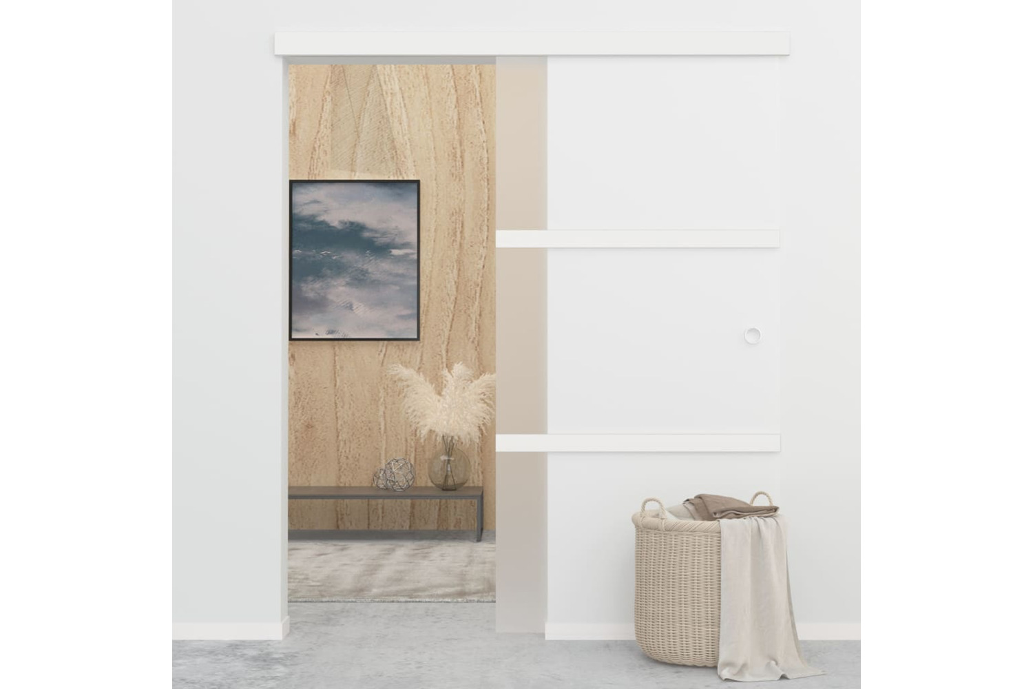 vidaXL 288056 Sliding Door With Soft Stops Esg Glass And Aluminium 90x205cm