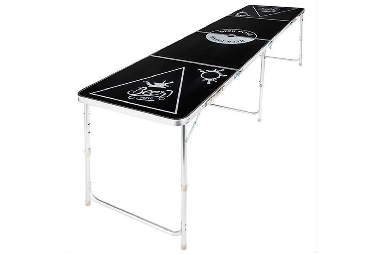 Hi Beer Pong Folding Table Height Adjustable Black
