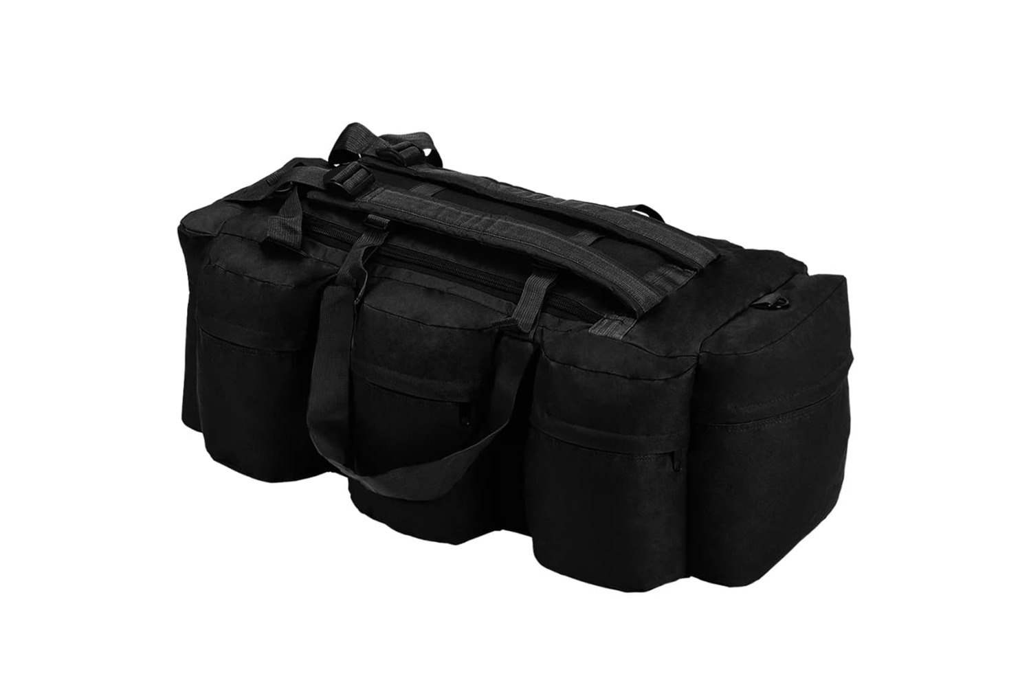 vidaXL 91390 3-in-1 Army-style Duffel Bag 90 L Black