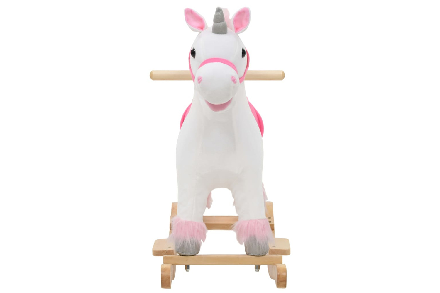 vidaXL 80219 Rocking Animal Unicorn Plush 65x32x58cm White And Pink
