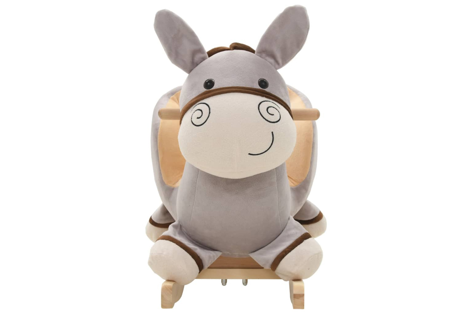 vidaXL 80222 Rocking Animal Donkey With Backrest Plush 60x32x55cm Grey