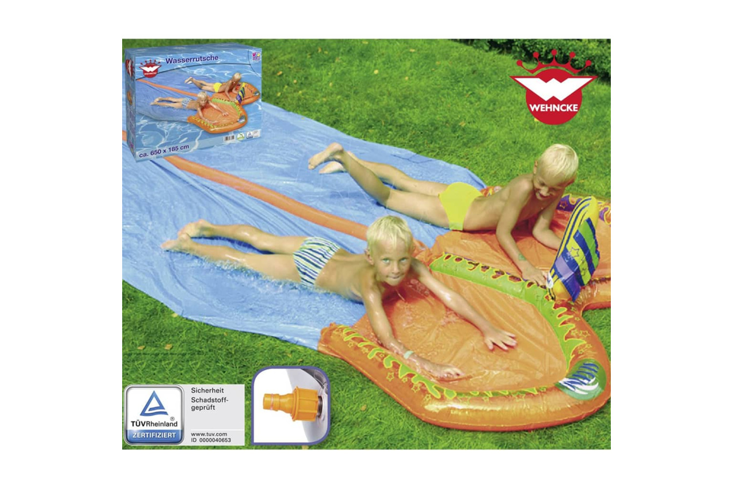 Wehncke 441172 Duo Water Slide 650x180 Cm Orange And Blue