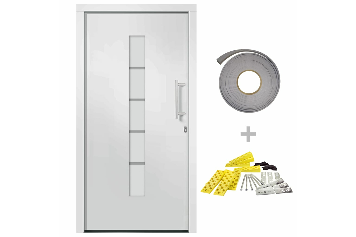 vidaXL 3056807 Front Door Aluminium And Pvc White 100x210cm