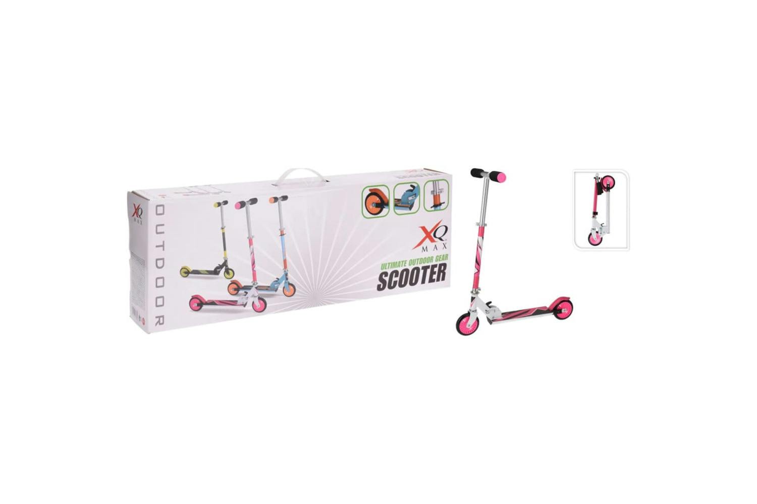 Xq Max Foldable Scooter With Foot Brake Pink And White