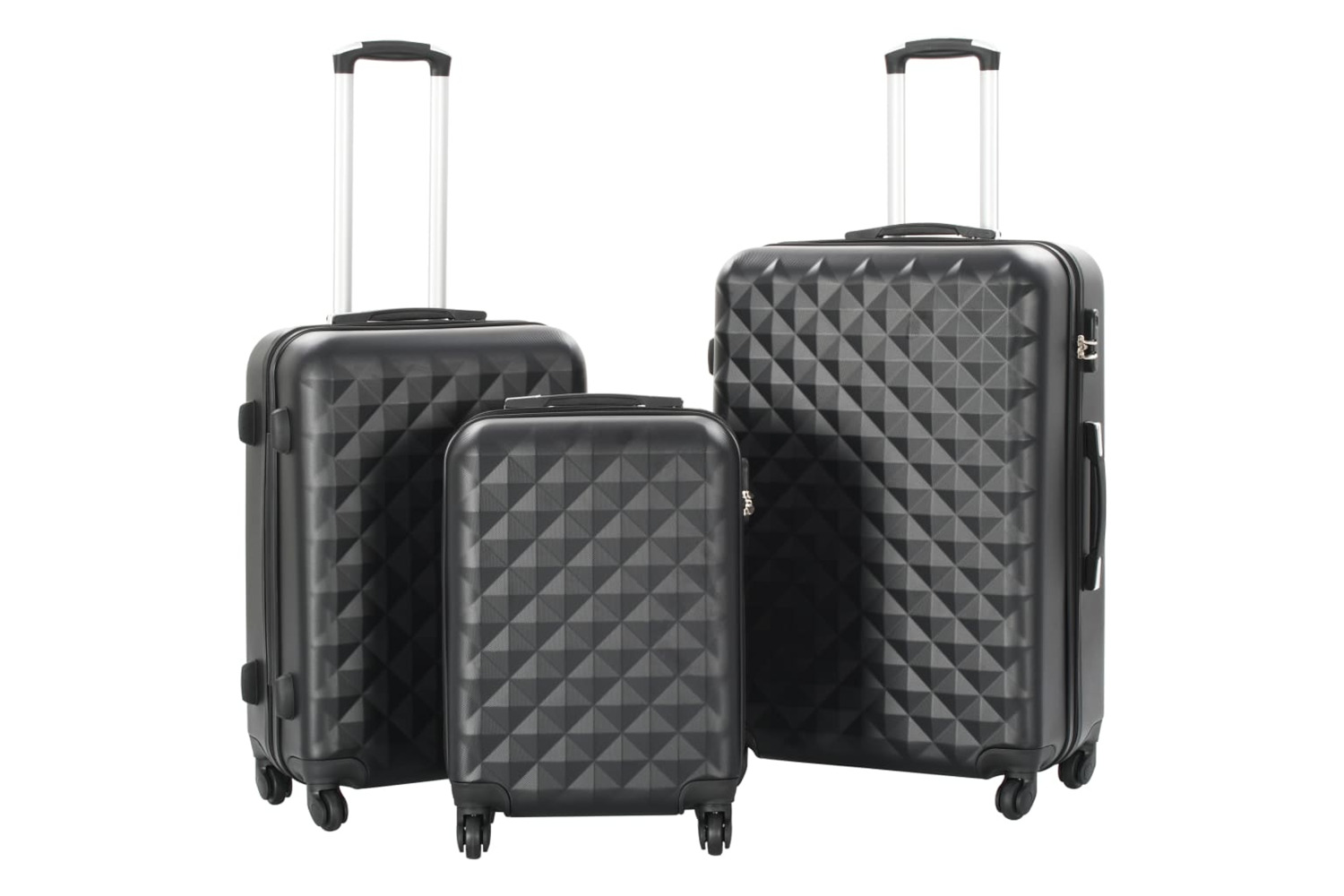Vidaxl 91886 Hardcase Trolley Set 3 Pcs Black Abs