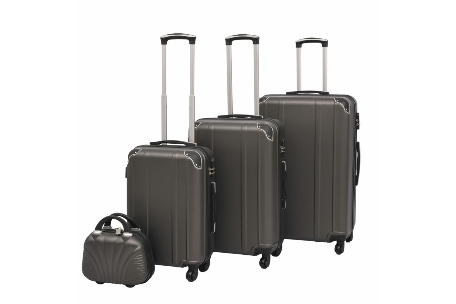 vidaXL 91195 Four Piece Hardcase Trolley Set Anthracite