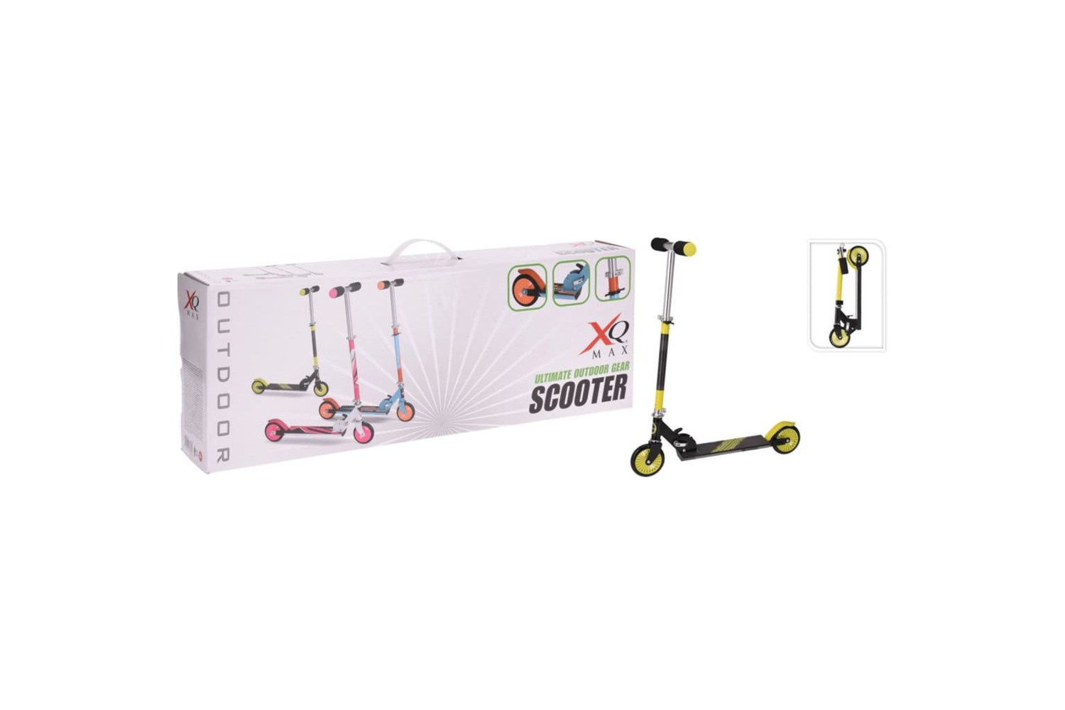 Xq Max Foldable Scooter With Foot Brake Black And Lime