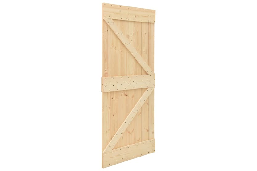 Vidaxl 3057599 Sliding Door With Hardware Set 100x210 Cm Solid Pine Wood