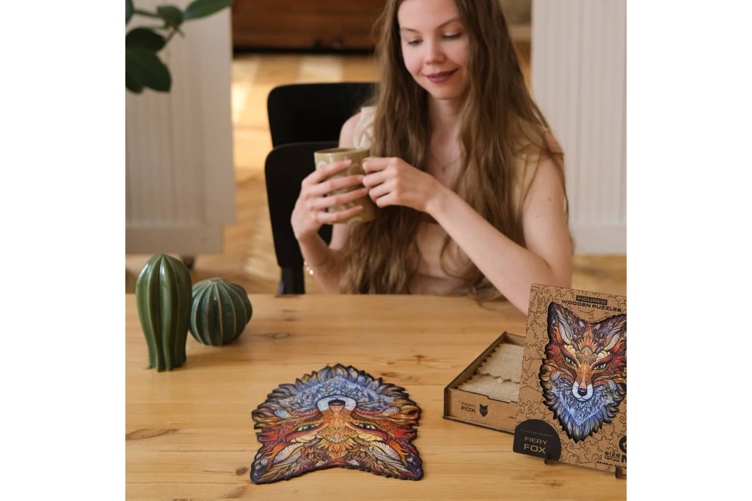 Unidragon 444693 308 Piece Wooden Jigsaw Puzzle Fiery Fox King Size 27x40 Cm