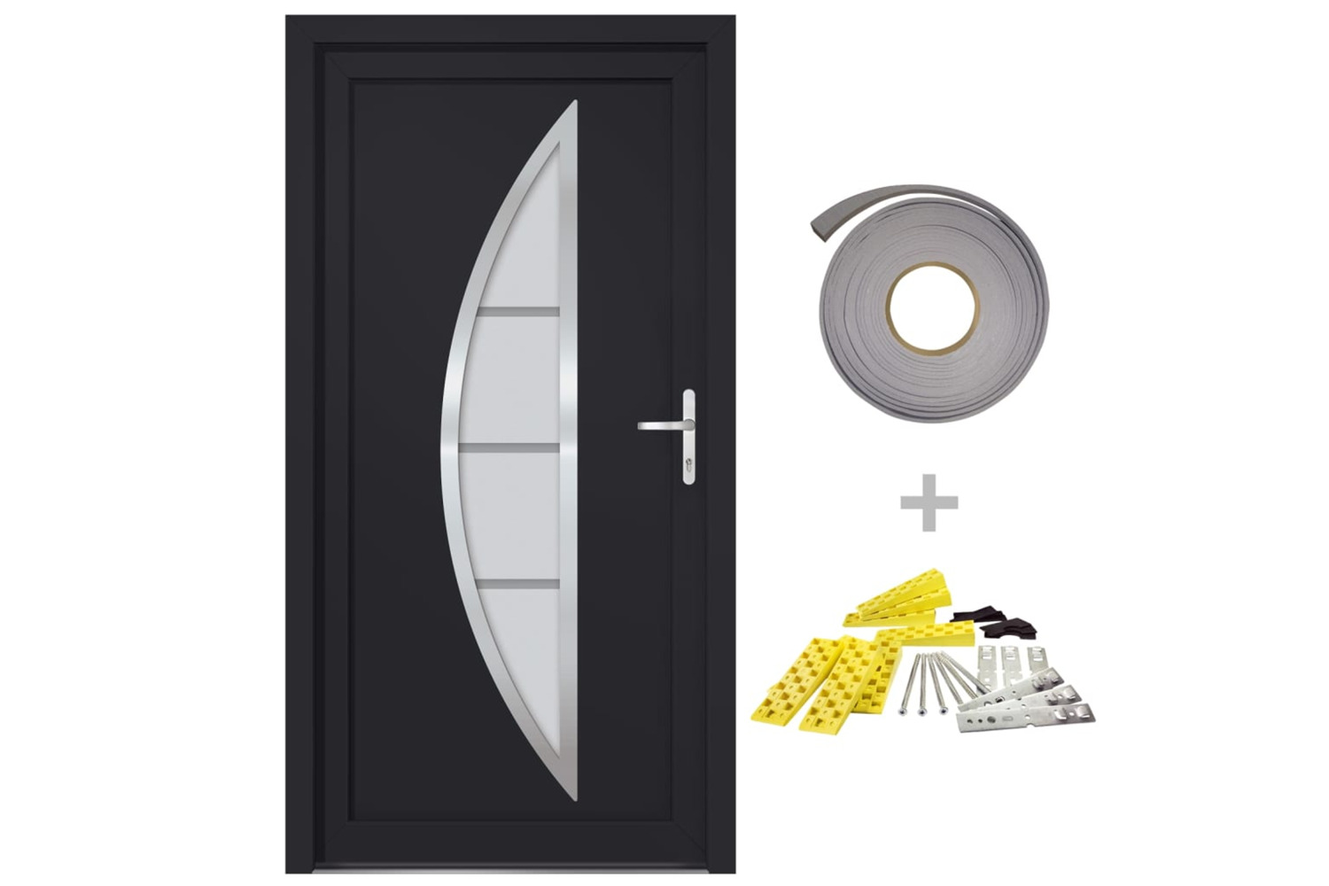 vidaXL 3187881 Front Door Anthracite 98x200cm Pvc