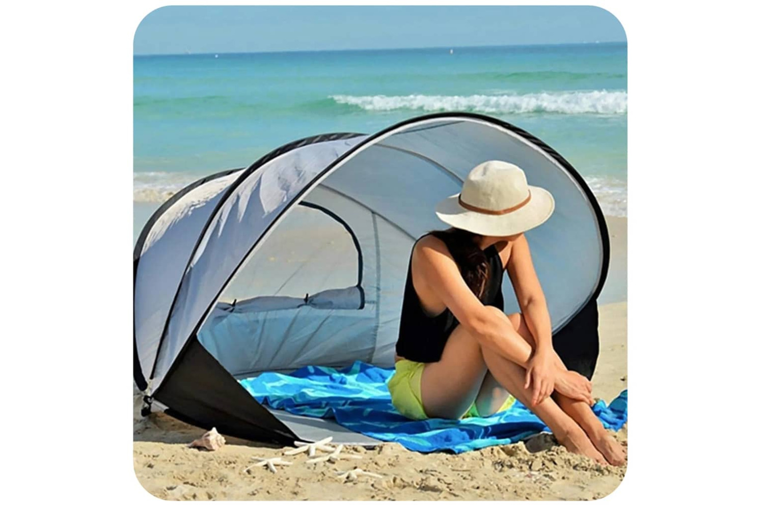 Deryan 442154 Pop-up Luxe Beach Tent Xxl 155x133x95 Cm Silver