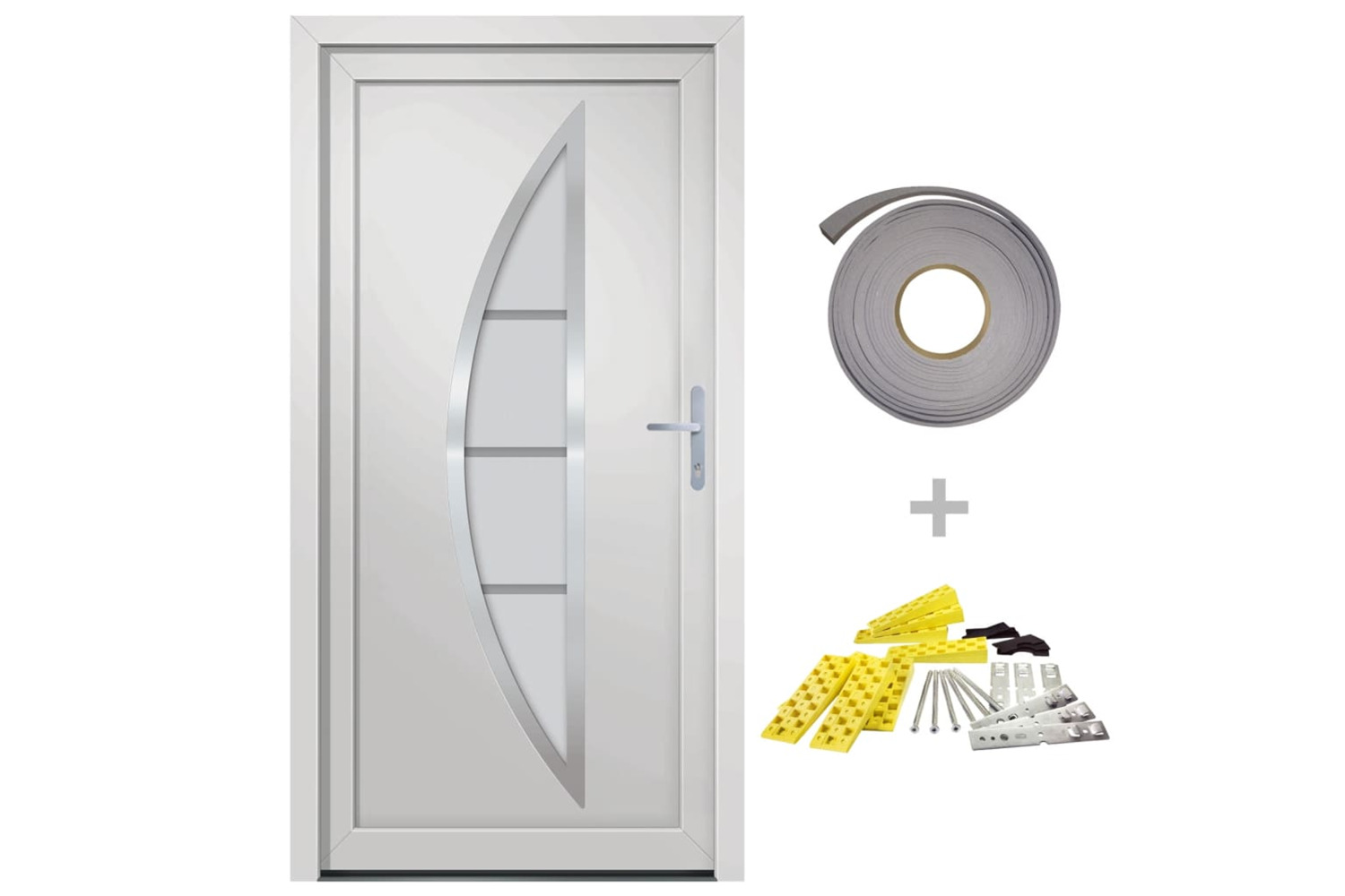 vidaXL 3187871 Front Door White 108x200cm Pvc
