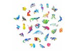 Unidragon 444676 314 Piece Wooden Jigsaw Puzzle Iridescent Chameleon King Size 31x41 Cm