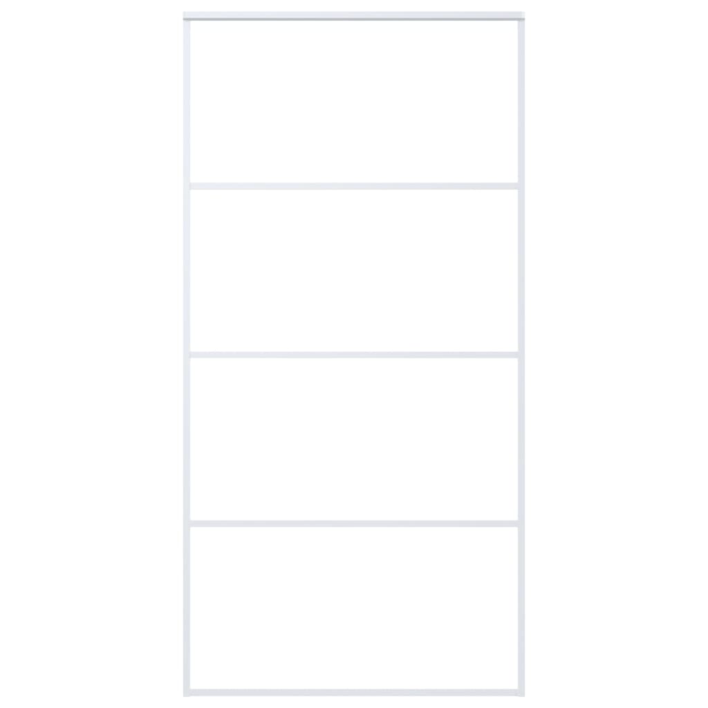 Vidaxl Sliding Door Frosted Esg Glass And Aluminium 102.5x205 Cm White