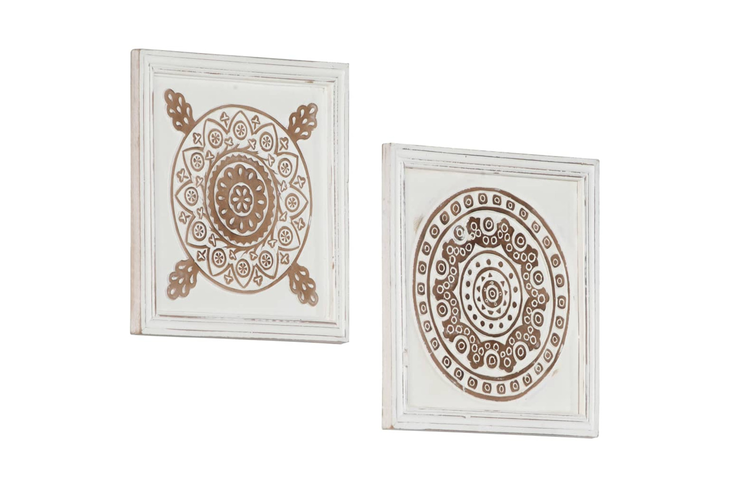 vidaXL 321659 Hand-carved Wall Panels 2 Pcs Mdf 40x40x1.5cm