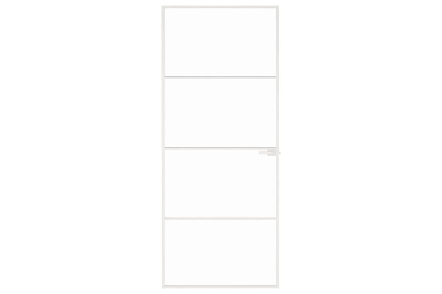 vidaXL 153667 Interior Door White 83x201.5cm Tempered Glass&aluminium Slim