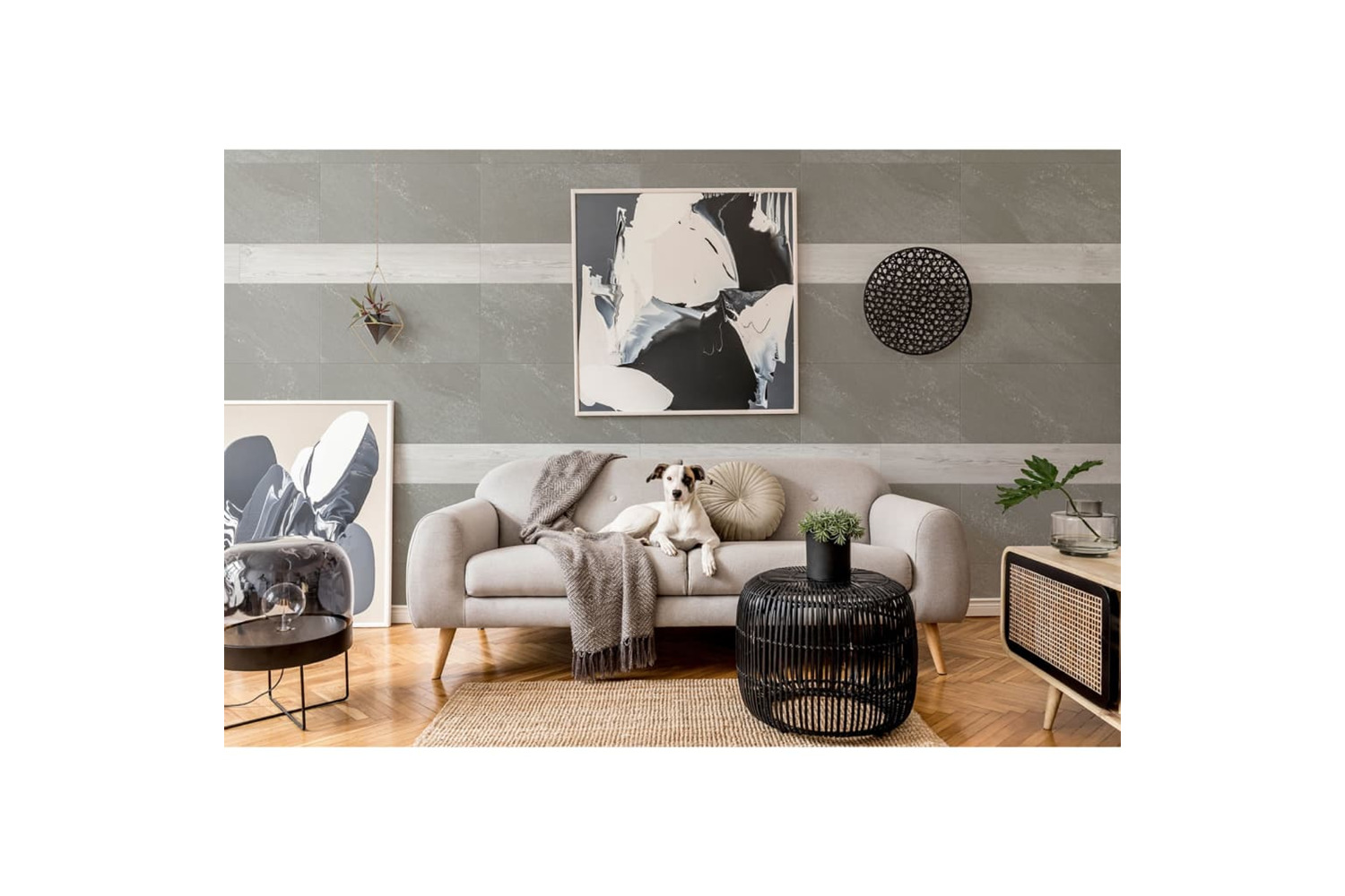 Grosfillex 431012 Wallcovering Tile Gx Wall+ 11pcs Stone 30x60cm Greige