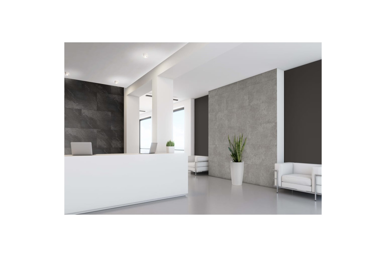 Grosfillex 431018 Wallcovering Tile Gx Wall+ 5pcs Stone 45x90cm Dark Grey