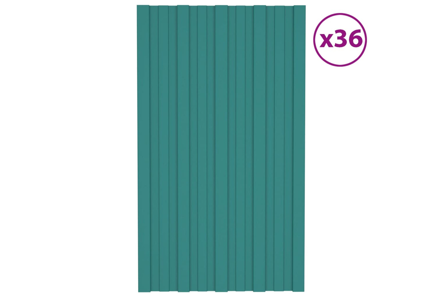 vidaXL 317200 Roof Panels 36 Pcs Galvanised Steel Green 80x45cm