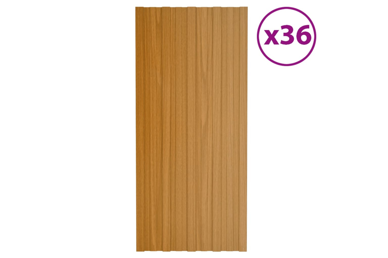 vidaXL Roof Panels 36 Pcs Galvanised Steel Light Wood 100x45cm