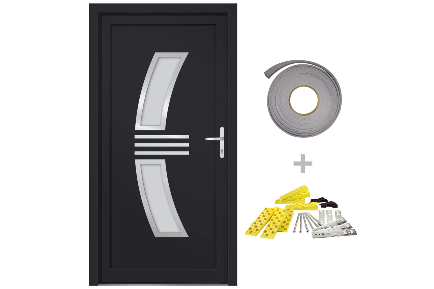 vidaXL 3187938 Front Door Anthracite 98x208cm Pvc