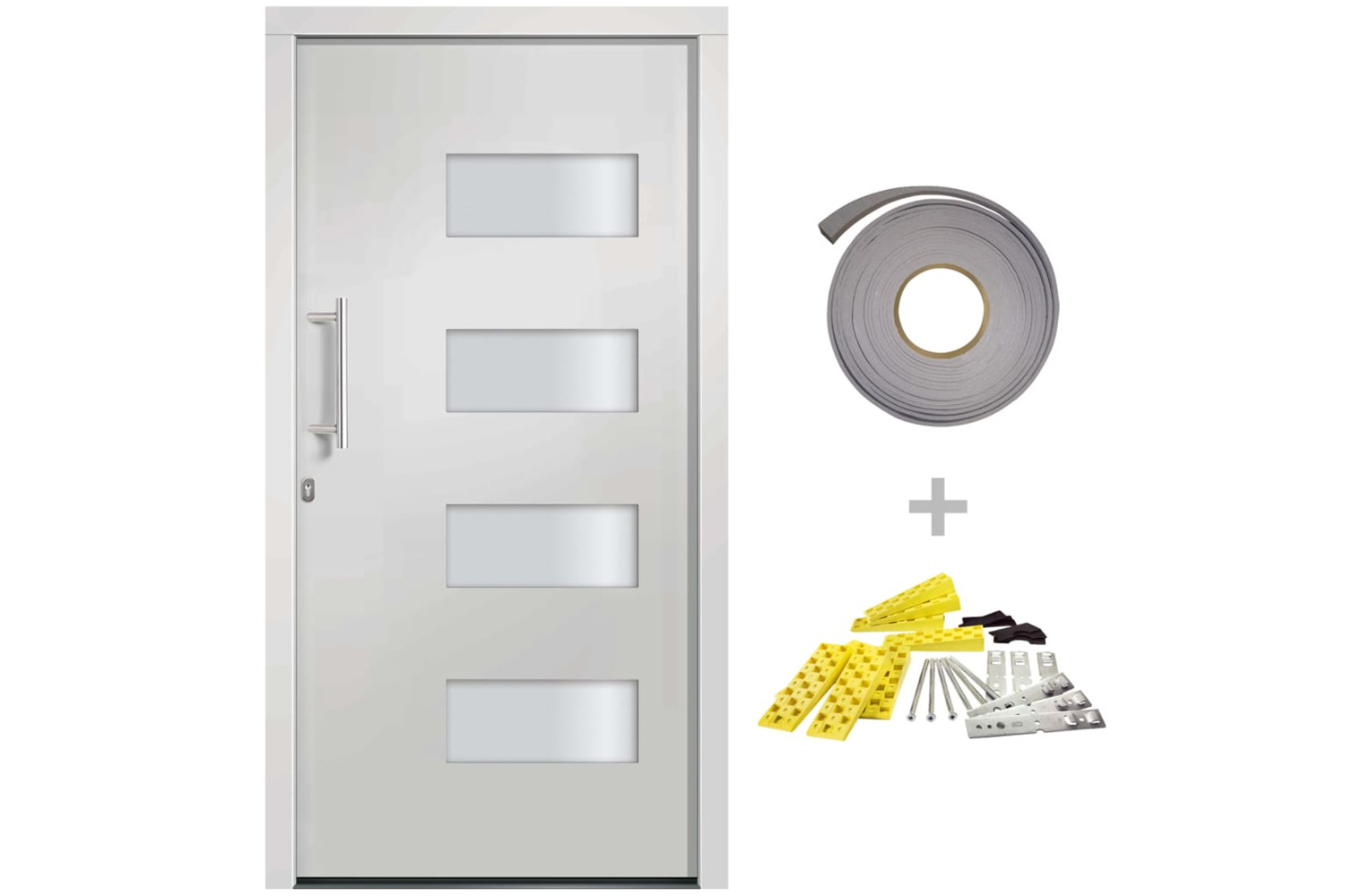 vidaXL 3056821 Front Door Aluminium And Pvc White 100x200cm