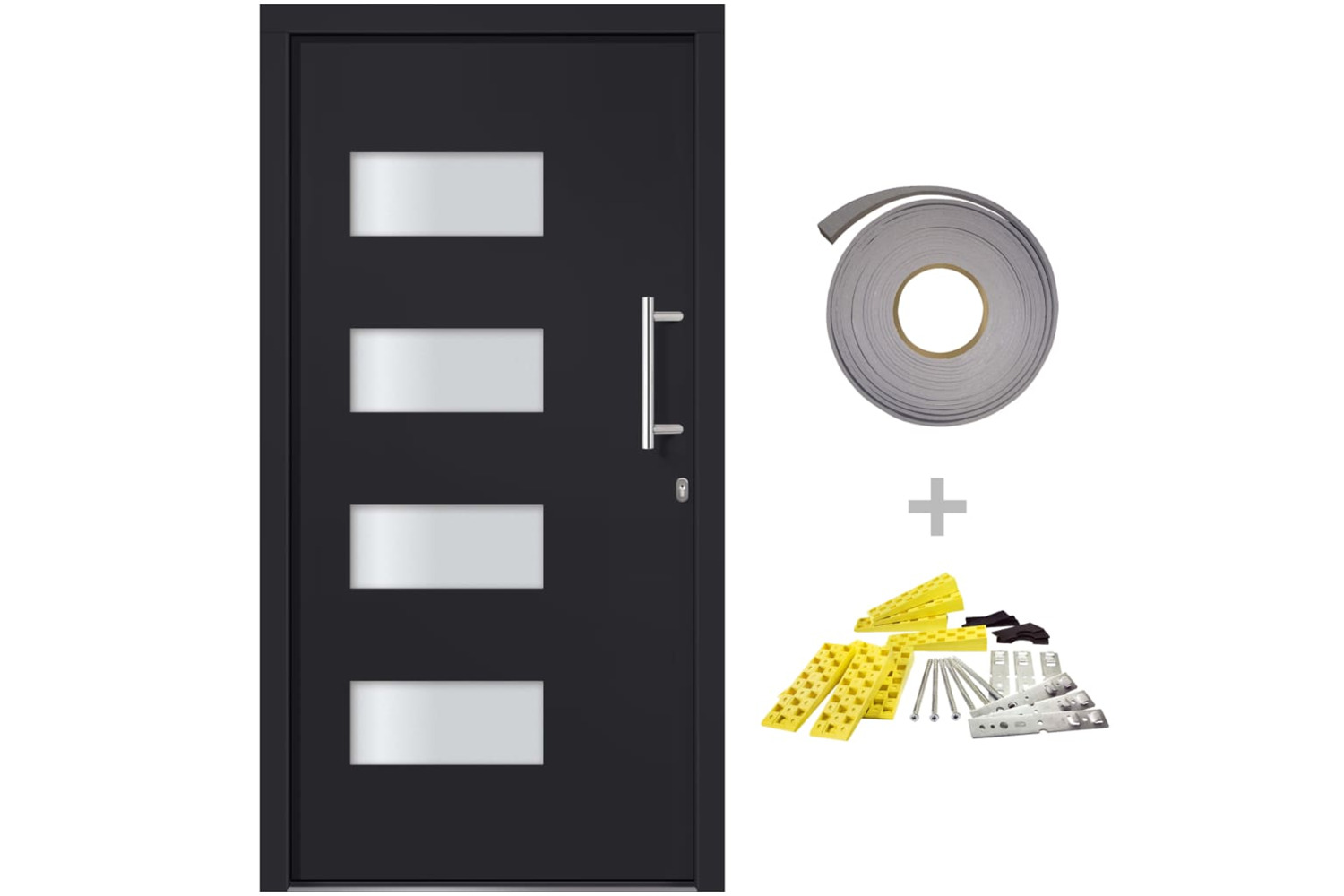 vidaXL 3056824 Front Door Aluminium And Pvc Anthracite 100x200cm