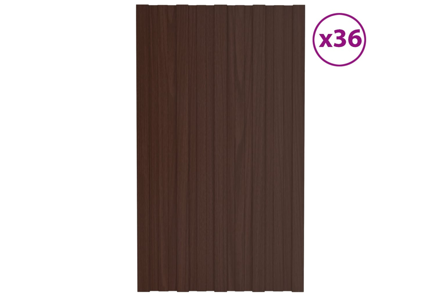 vidaXL 317206 Roof Panels 36 Pcs Galvanised Steel Brown 80x45cm