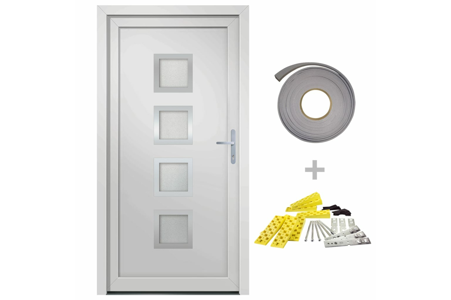 vidaXL 3187844 Front Door White 98x190cm Pvc