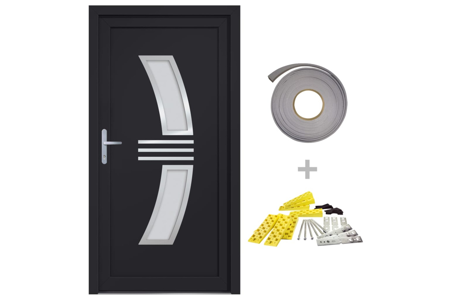 vidaXL 3187932 Front Door Anthracite 98x200cm Pvc