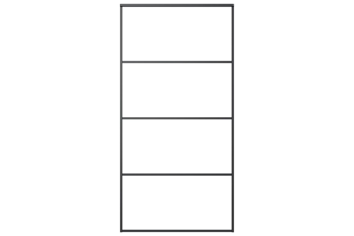 Vidaxl Sliding Door Aluminium And Esg Glass 102.5x205 Cm Black