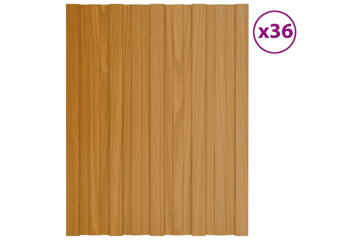 vidaXL Roof Panels 36 Pcs Galvanised Steel Light Wood 60x45cm