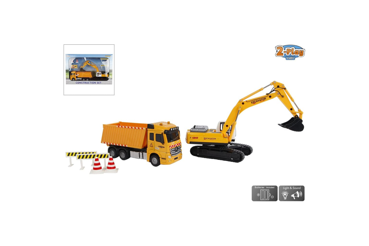 2-play 436450 Dump Truck 17 Cm With Excavator 22 Cm