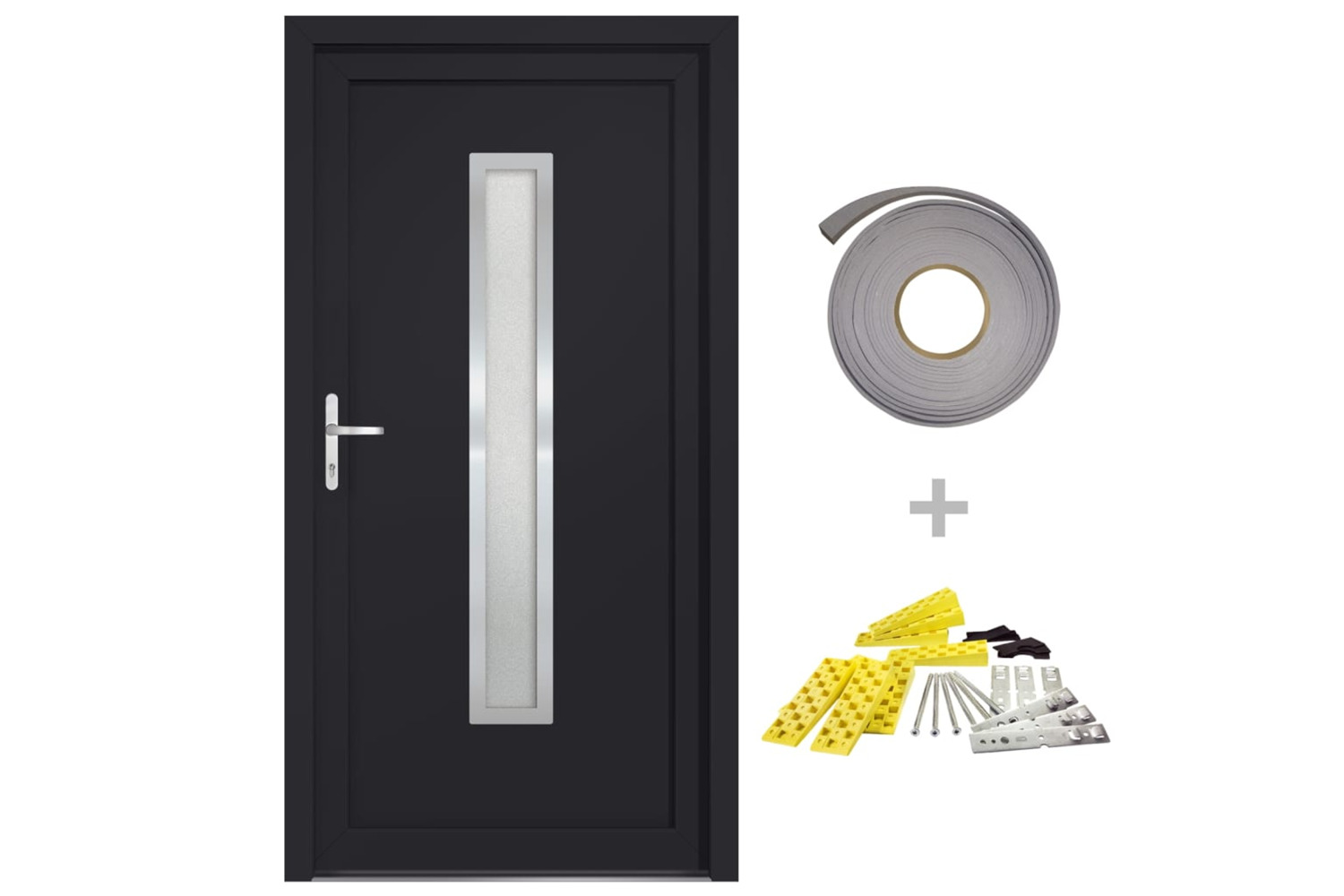 vidaXL 3187901 Front Door Anthracite 108x200cm Pvc
