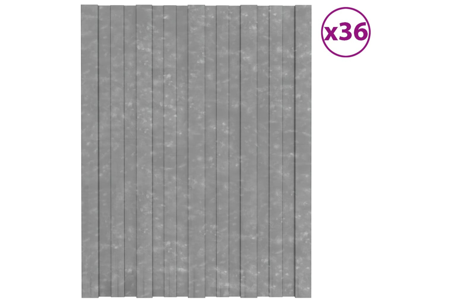 vidaXL 317198 Roof Panels 36 Pcs Galvanised Steel Silver 60x45cm