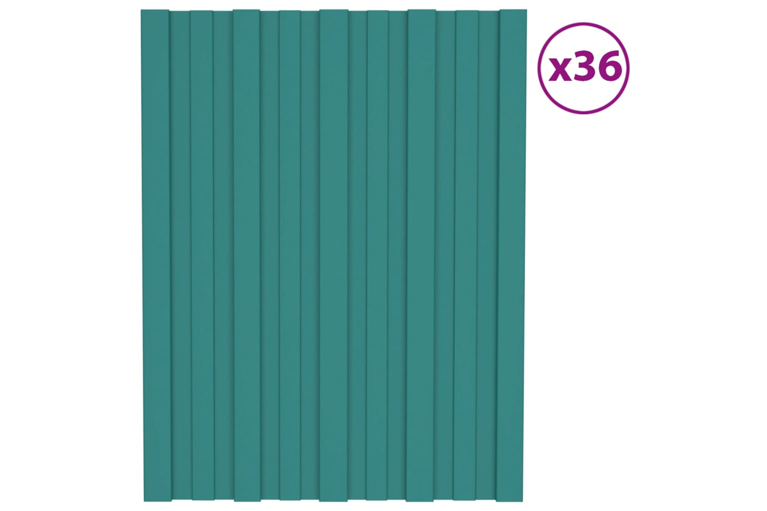 vidaXL 317188 Roof Panels 36 Pcs Galvanised Steel Green 60x45cm