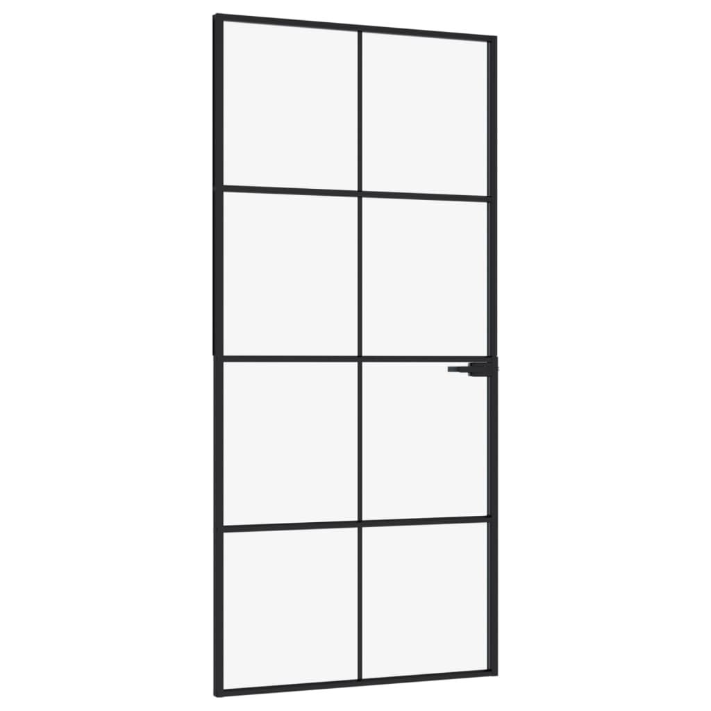 vidaXL 153664 Interior Door Black 93x201.5cm Tempered Glass&aluminium