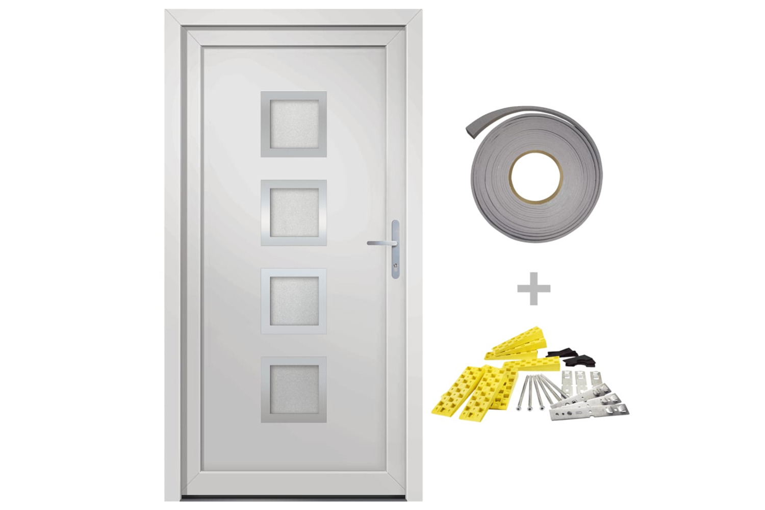 vidaXL 3187843 Front Door White 88x200cm Pvc