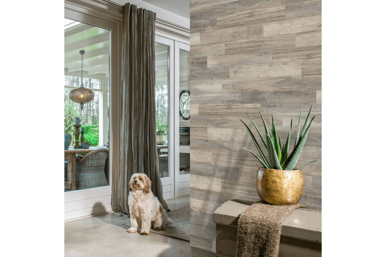 Wallart 442552 Wood Look Planks Barnwood Oak White Wash