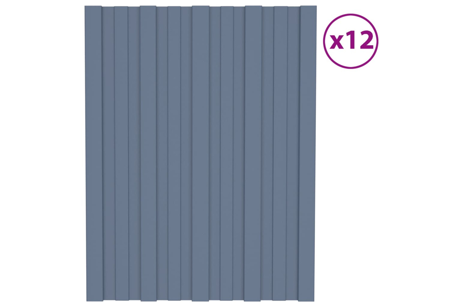 vidaXL 317189 Roof Panels 12 Pcs Galvanised Steel Grey 60x45cm