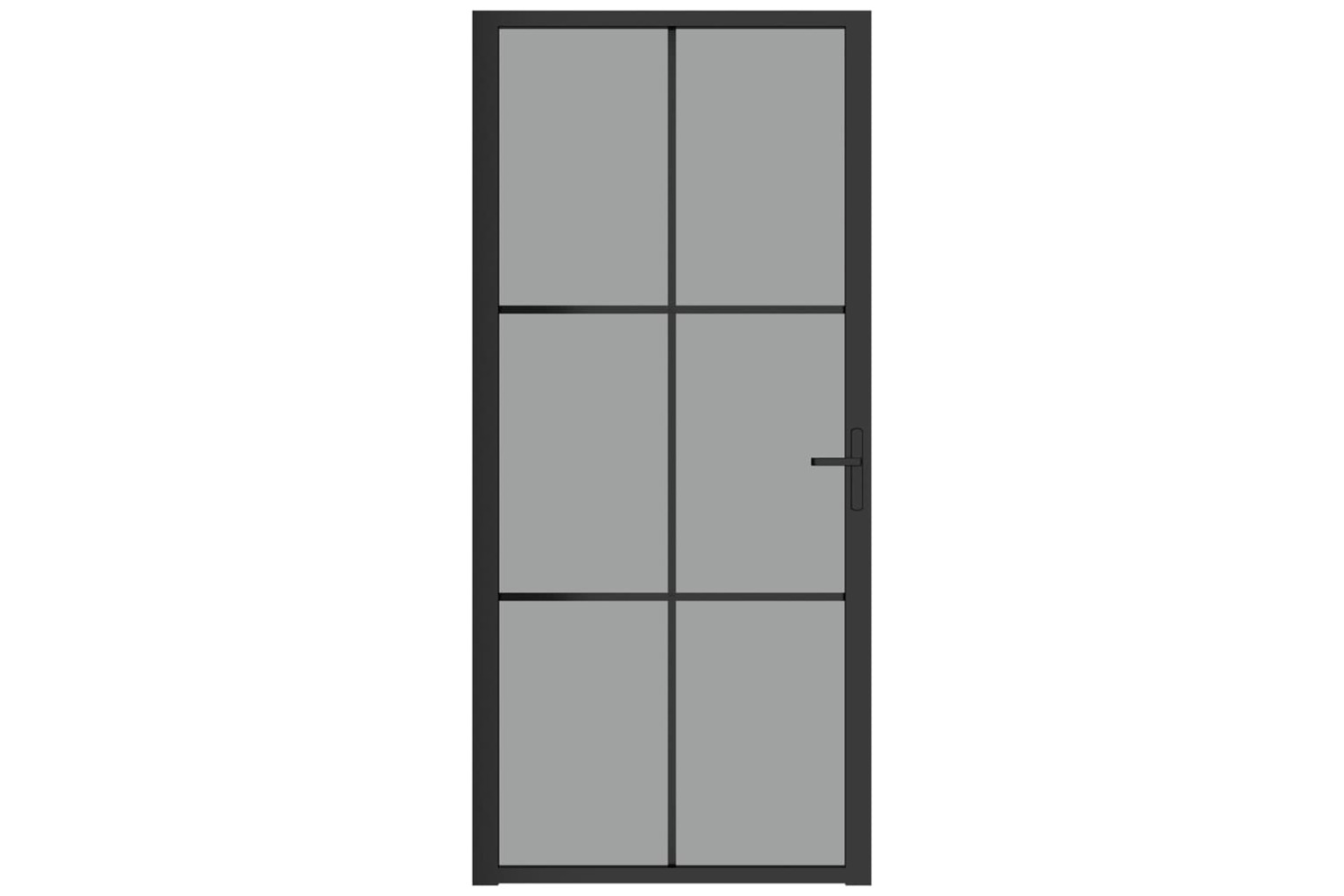 vidaXL 350566 Interior Door 93x201.5cm Black Esg Glass And Aluminium