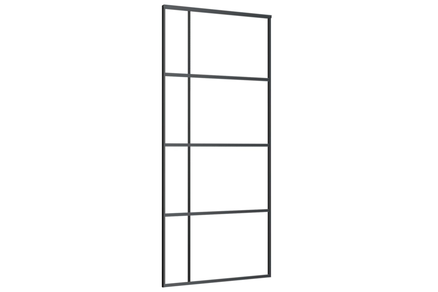 Vidaxl 151683 Sliding Door Frosted Esg Glass And Aluminium 90x205 Cm Black