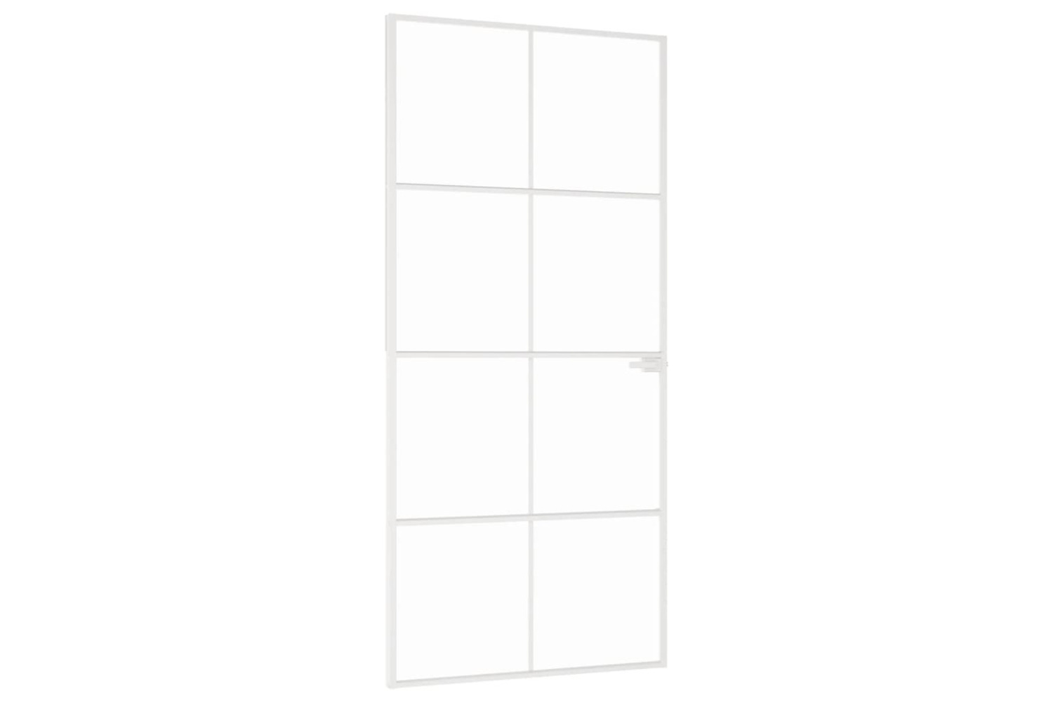 vidaXL 153672 Interior Door White 93x201.5cm Tempered Glass&aluminium Slim