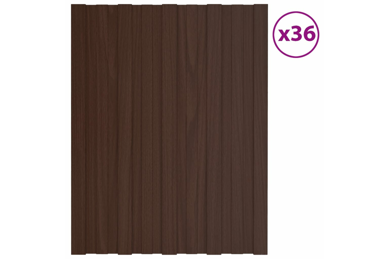vidaXL 317194 Roof Panels 36 Pcs Galvanised Steel Brown 60x45cm